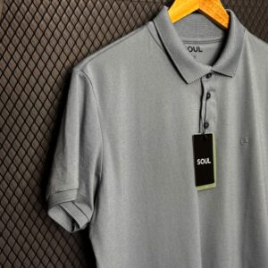 POLO SOUL SLIM FALSO LISO AZUL CLARO G