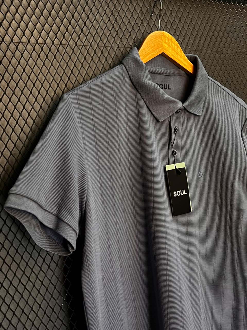 POLO SOUL SLIM MALHA TRABALHADA AZUL NAUTICO G