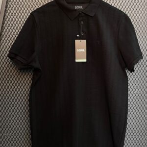 POLO SOUL SLIM MALHA TRABALHADA PRETO M