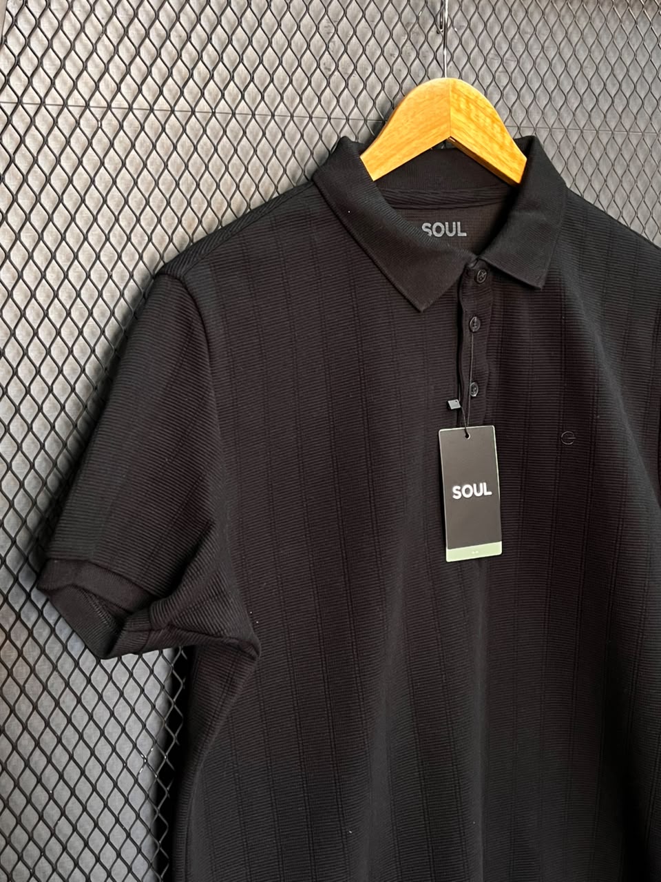 POLO SOUL SLIM MALHA TRABALHADA PRETO M - Imagem 2