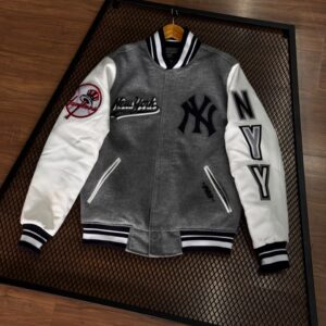 JAQUETA NEW YORK YANKEES TAM:GG LÃ BATIDA E COURO (PRODUTO IMPORTADO)